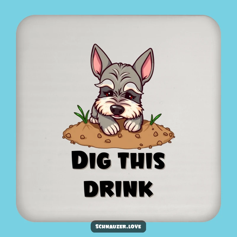 Funny Eyebrow Schnauzer Digging Coaster Set: Protect Surfaces with Humorous Canine Charm