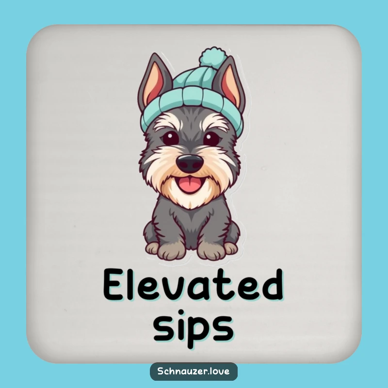 Funny Schnauzer Hat Coaster: Bar Dog Charm, Perfect Protective Funny Gift