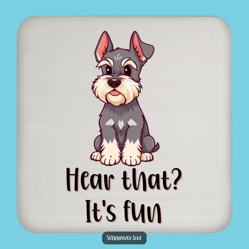 Funny Perked Ear Schnauzer Coasters - Protect Surfaces with Humor
