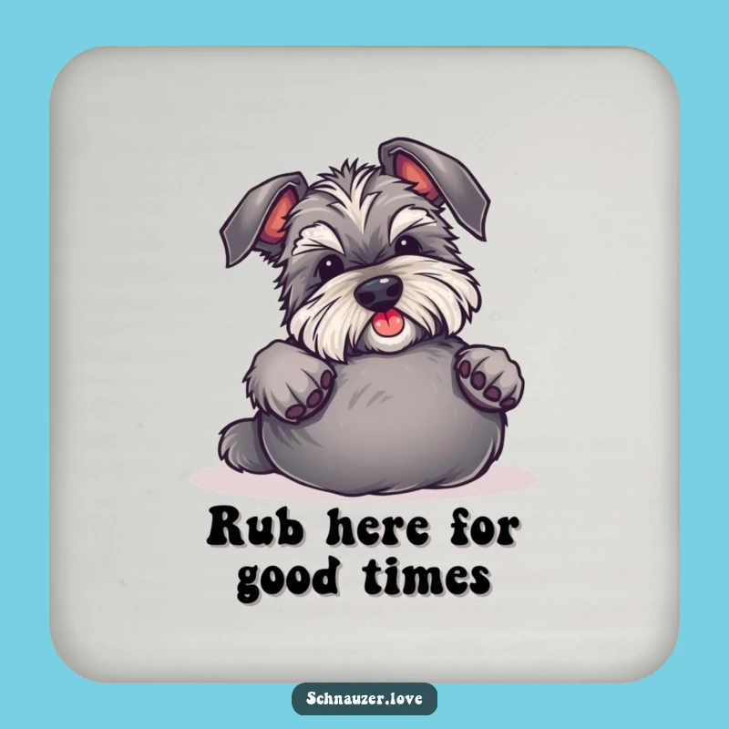 Funny Schnauzer Belly Rub Coaster Set - Protect Surfaces with Humor