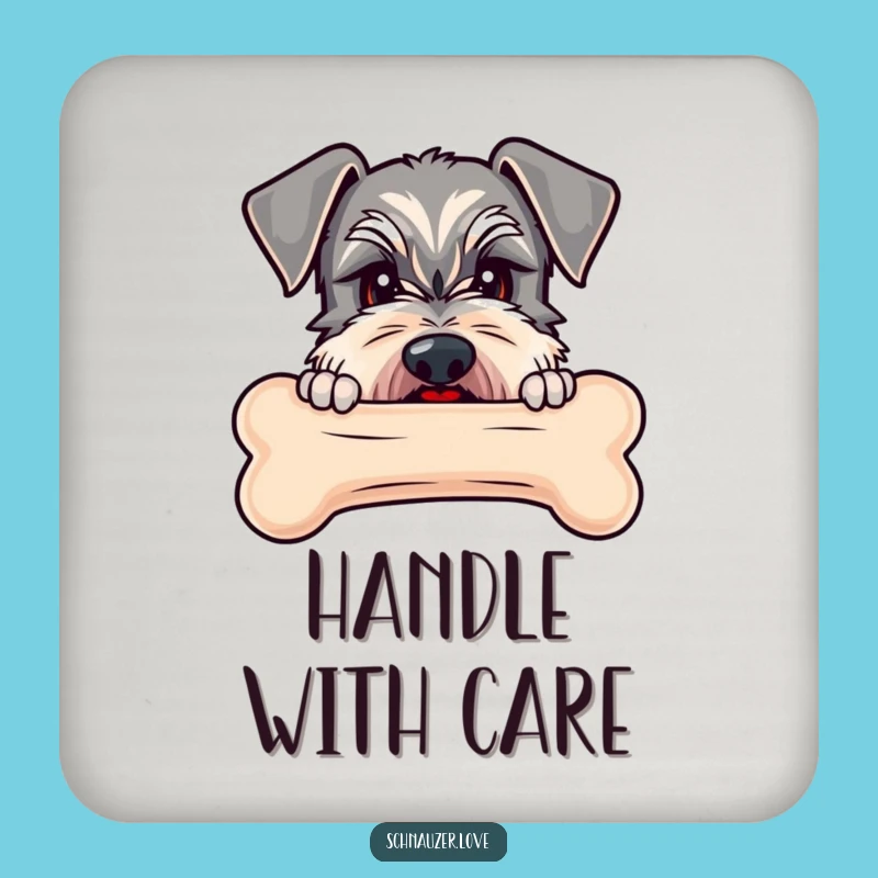 Funny Schnauzer Bone Coaster Set - Humorous Dog Protection for Tables & Gift!