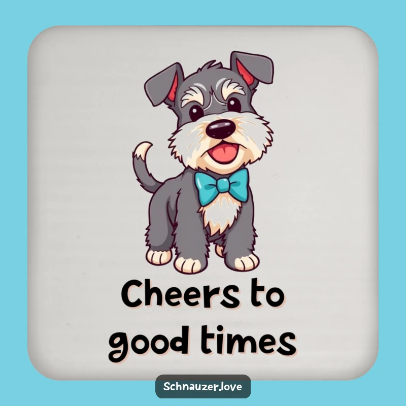 Funny Schnauzer Bow Tie Coaster: Protect Surfaces with Style!
