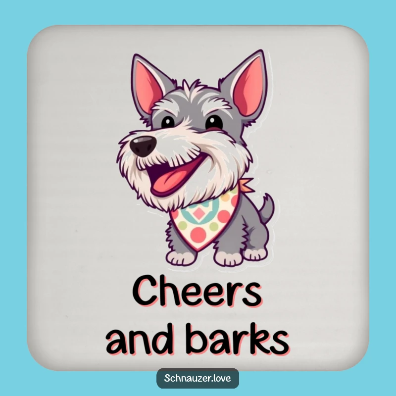 Funny Schnauzer Coaster: Barking Excitement for Hilarious Gift