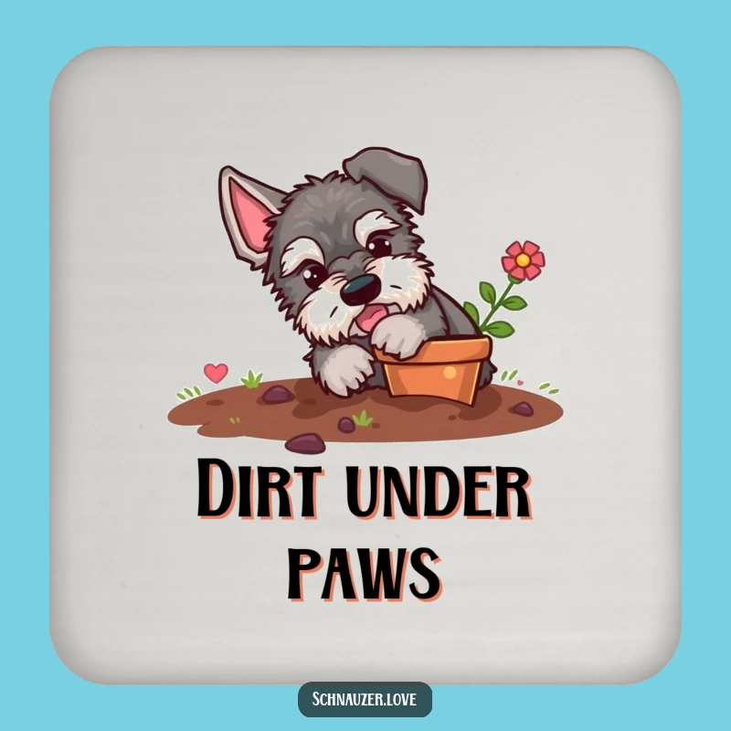 Funny Schnauzer Drink Coaster: Protect Surfaces with Garden Mischief