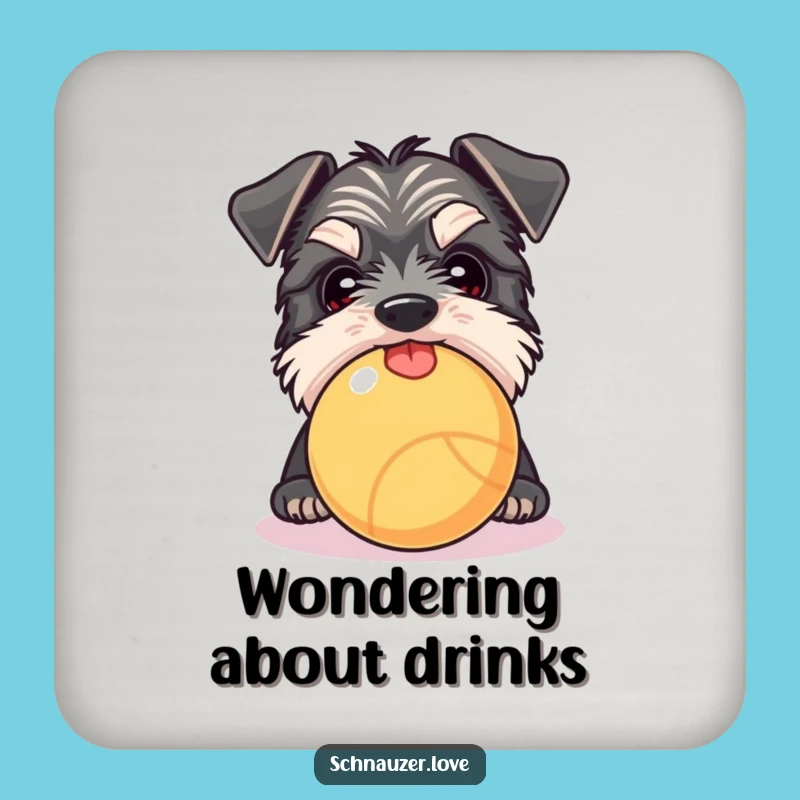 Funny Schnauzer Peek Coaster: Protect Surfaces Playfully!