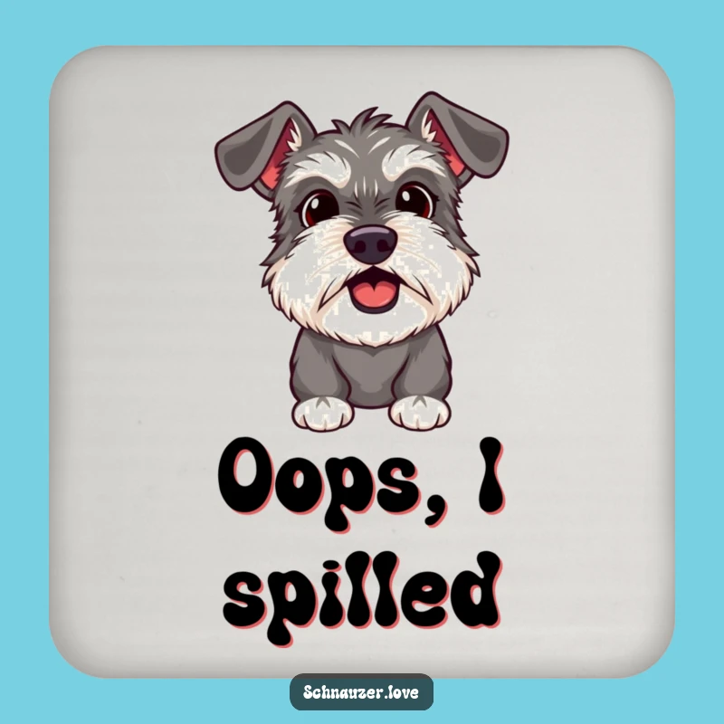 Funny Schnauzer Surprise Coaster: Bar Dog Reaction, Perfect Protective Funny Gift