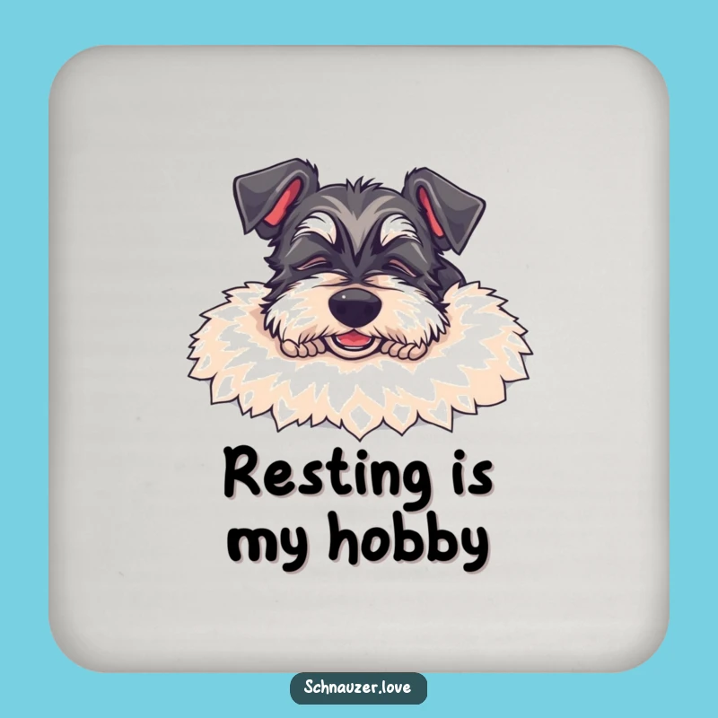 Funny Schnauzer Nap Coasters: Cute Sleeping Dog Drink Protectors, Set of Funny Gifts