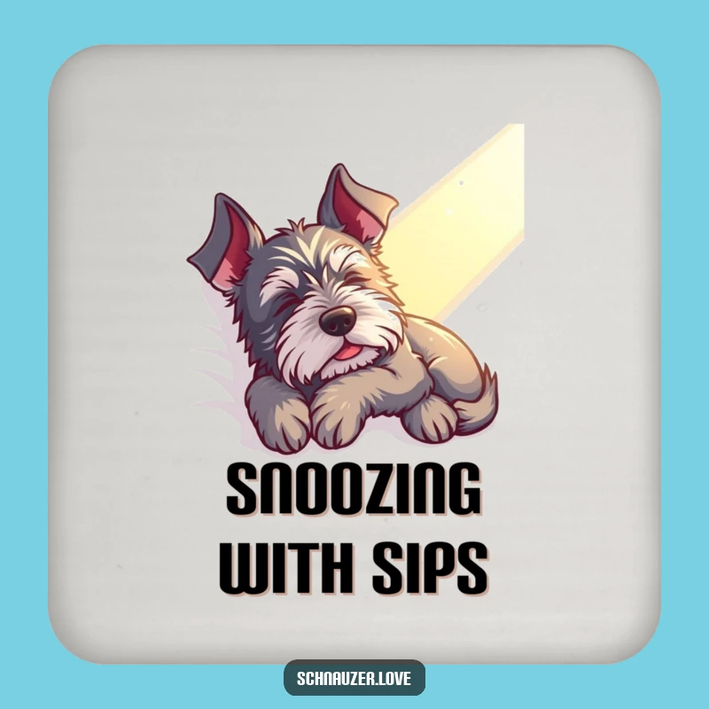 Funny Contented Schnauzer Coasters - Protect Surfaces with Peace, Great Funny Gift!