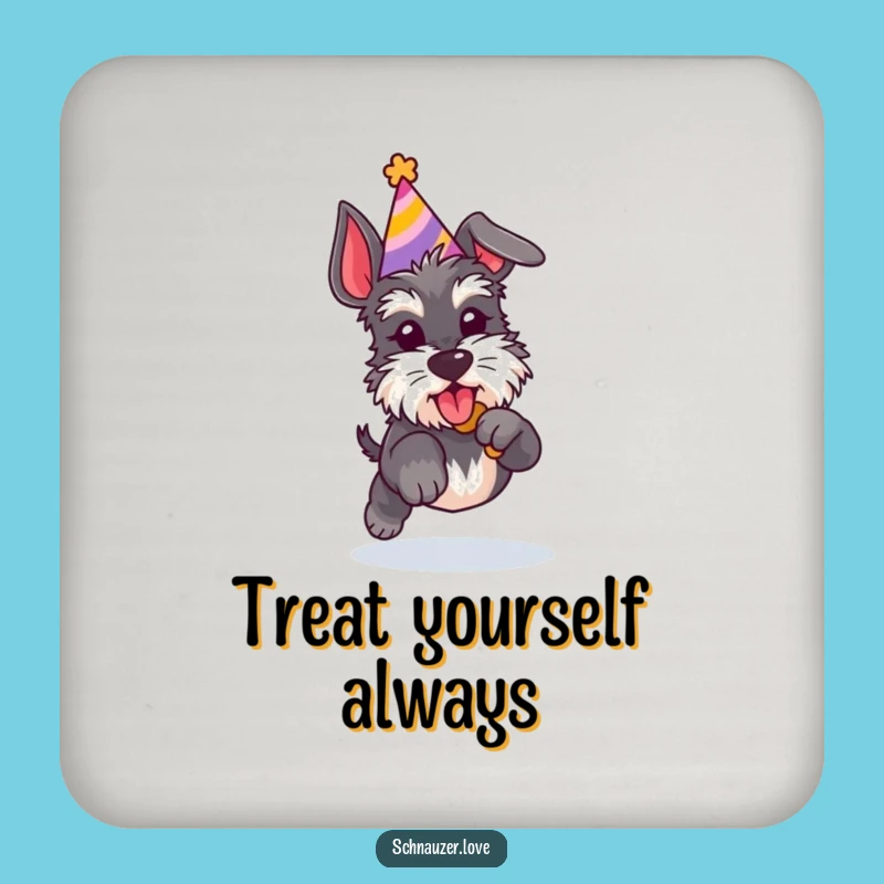 Funny Schnauzer Treat Coaster: Protect Surfaces Playfully!