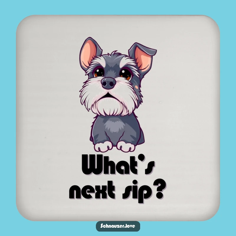 Funny Schnauzer Drink Coaster: Protect Surfaces with Curious Charm