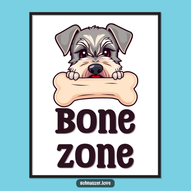 Funny Schnauzer Bone Art Print - Humorous Dog Wall Decor & Hilarious Gift!