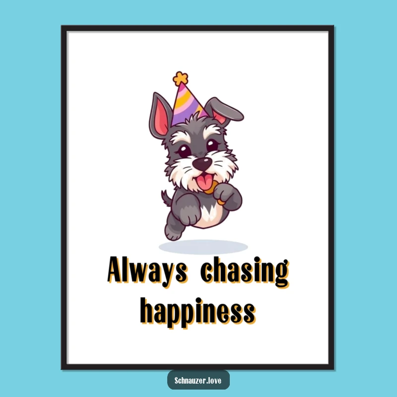Funny Schnauzer Treat Poster: Action-Packed Dog Wall Art!