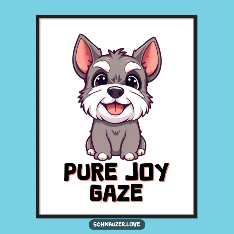 Funny Happy Schnauzer Poster: Adorable Dog Art for Cheerful Decor