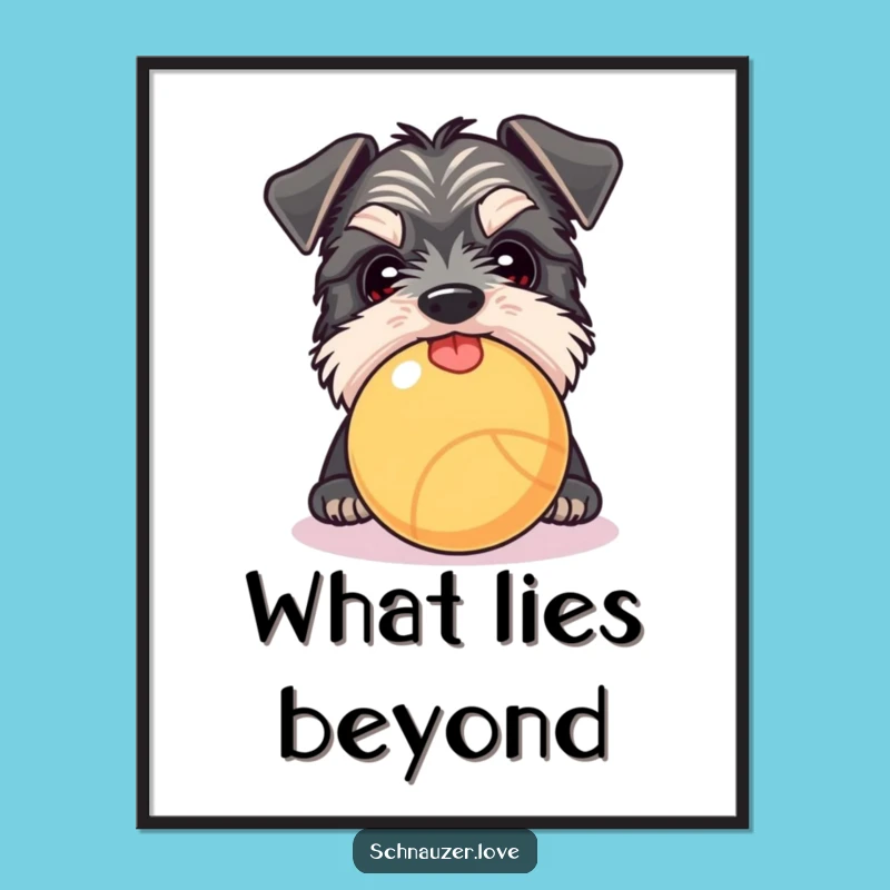 Funny Schnauzer Peek Poster: Curious Canine Wall Art!