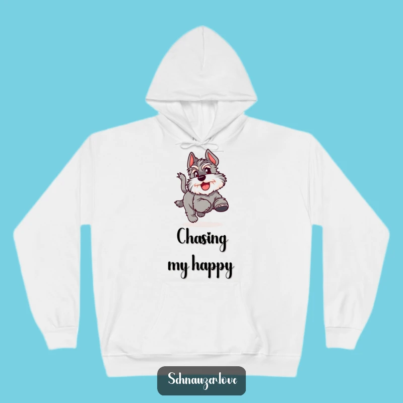 Funny Schnauzer Tail Chase Hoodie: Cozy Comfort with Joyful Dog Humor