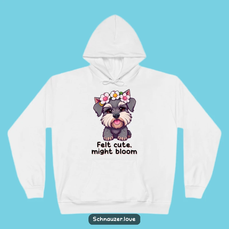 Cozy Funny Schnauzer Flower Crown Hoodie: Warmth and Humor Combined