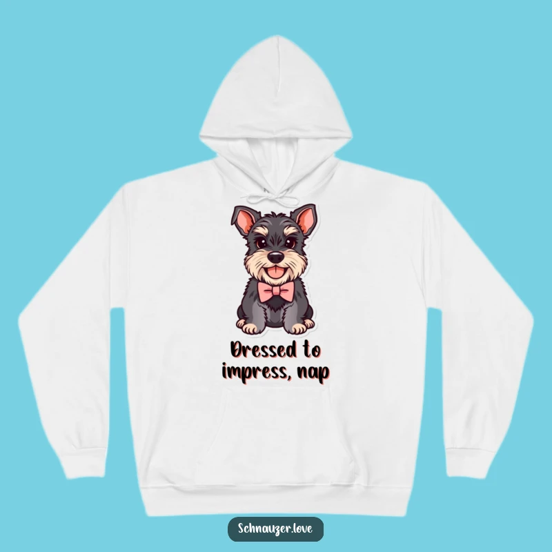 Cozy Funny Schnauzer Bowtie Hoodie: Warmth Meets Whimsy, A Perfect Funny Gift