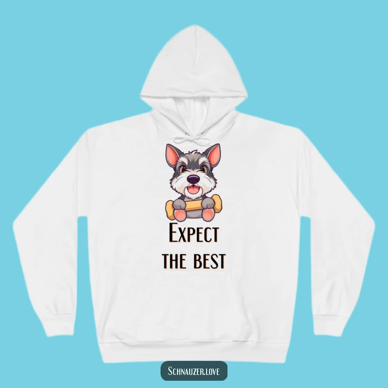Funny Schnauzer Bone Hoodie: Cozy Happy Dog Expecting Treat, Warm Humorous Pet Gift