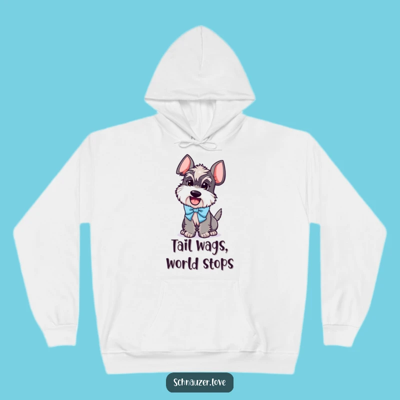 Funny Bow-Wearing Schnauzer Hoodie: Cozy and Hilarious Dog Lover Gift