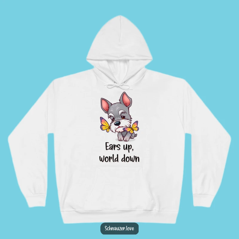 Funny Schnauzer Butterfly Hoodie: Cozy Curious Dog Sweatshirt, Ultimate Funny Gift