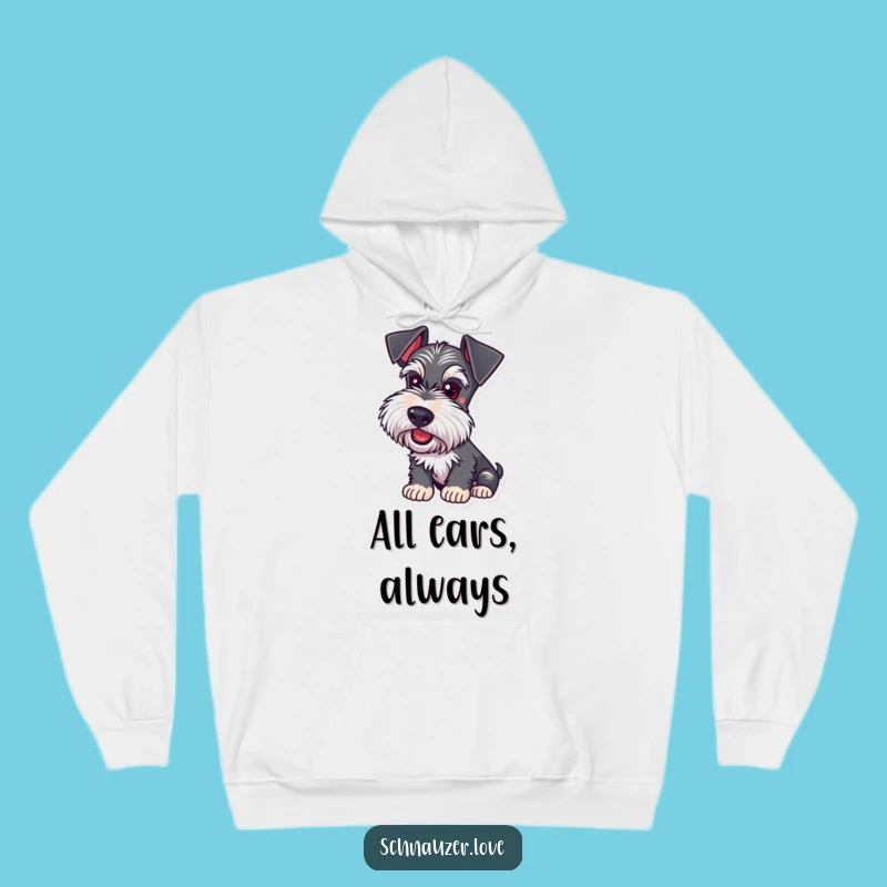 Funny Schnauzer Listening Hoodie: Cozy Sweatshirt for Attentive Dog Lovers