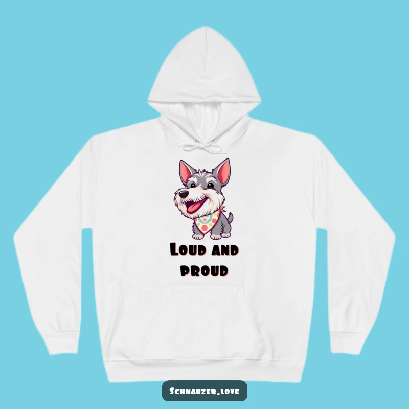 Funny Schnauzer Bandana Hoodie: Energetic Barking Dog Gift