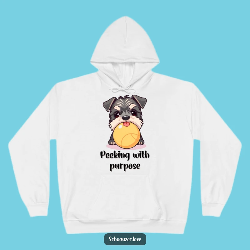 Cozy Funny Schnauzer Peek Hoodie: Warm and Whimsical Dog Gift!