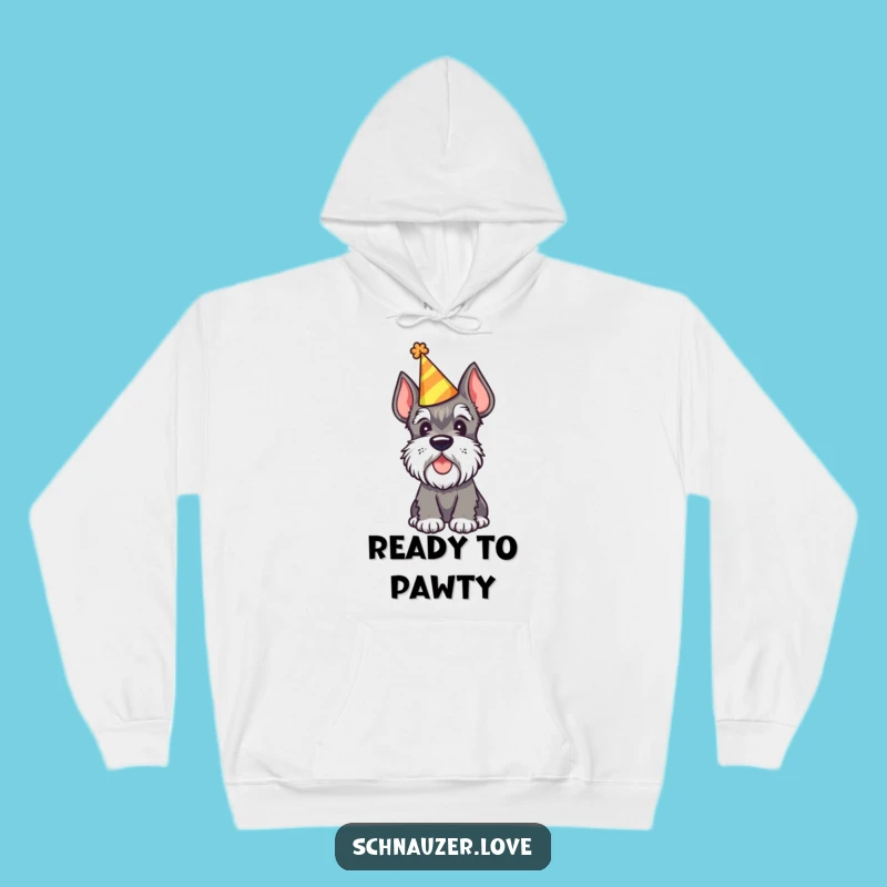 Funny Party Schnauzer Hoodie - Cozy Dog Lover Gift for Festive Vibes