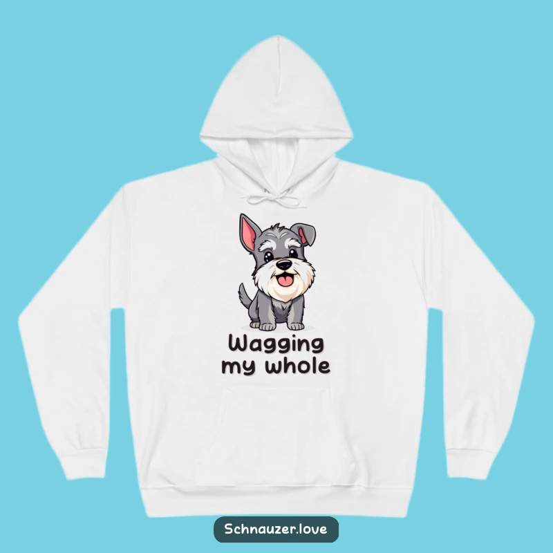 Funny Happy Schnauzer Wagging Tail Hoodie: Cozy Up with Canine Cheer