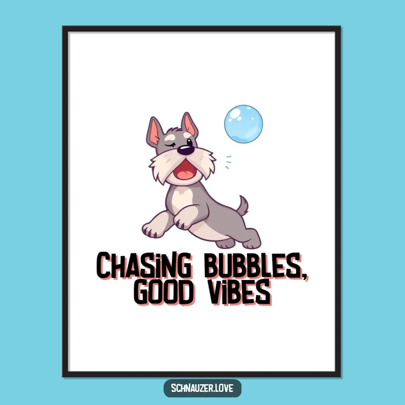 Bubble Schnauzer Wall Art: Funny Free Printable, Playful Decor, Downloadable