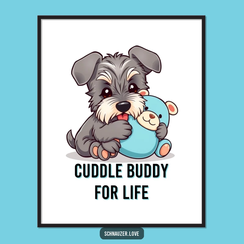 Funny Free Printable Schnauzer Art: Cuddly Toy Downloadable Decor