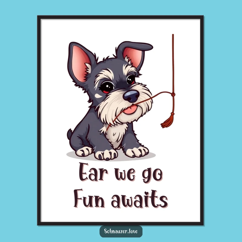 Schnauzer String Play Art Free Printable: Oversized Ears Dog Decor