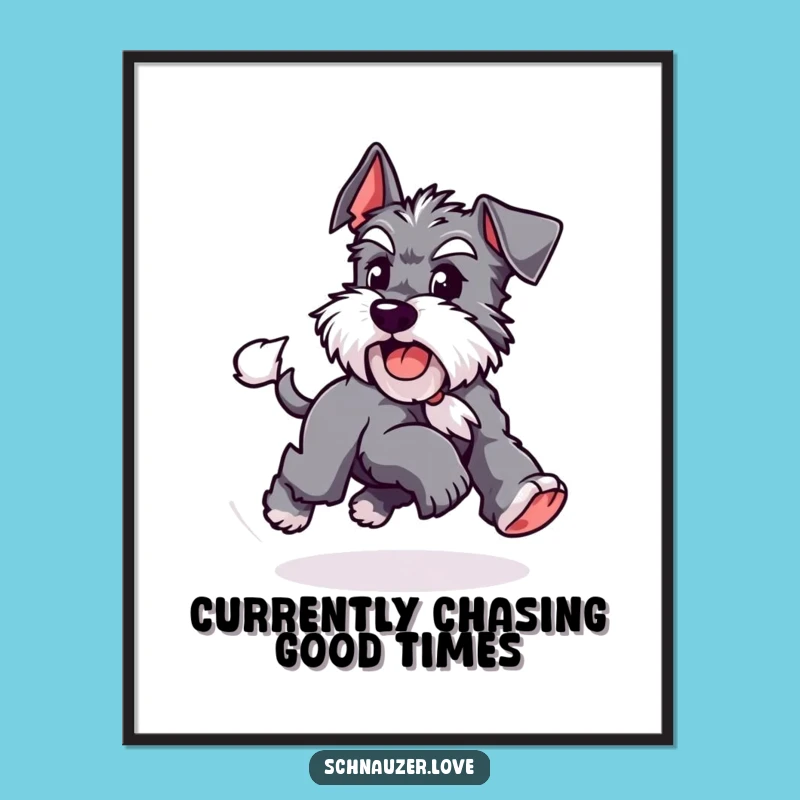 Free Printable Funny Schnauzer Playful Wall Art - Energetic Dog Downloadable Decor