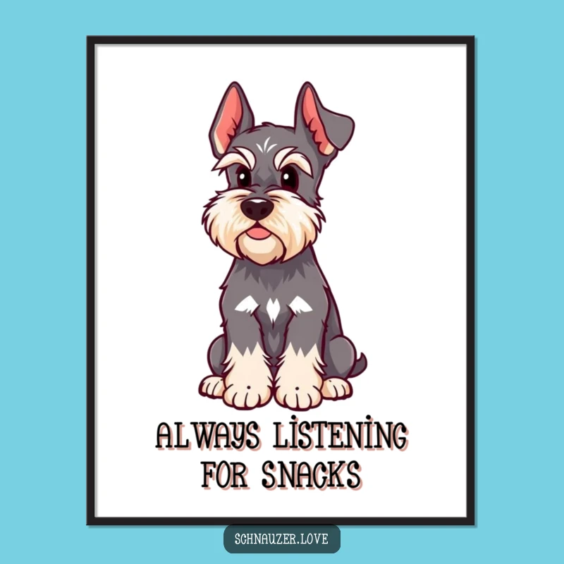 Free Printable Schnauzer Wall Art: Alert & Amused, Funny Doggy Decor Downloadable