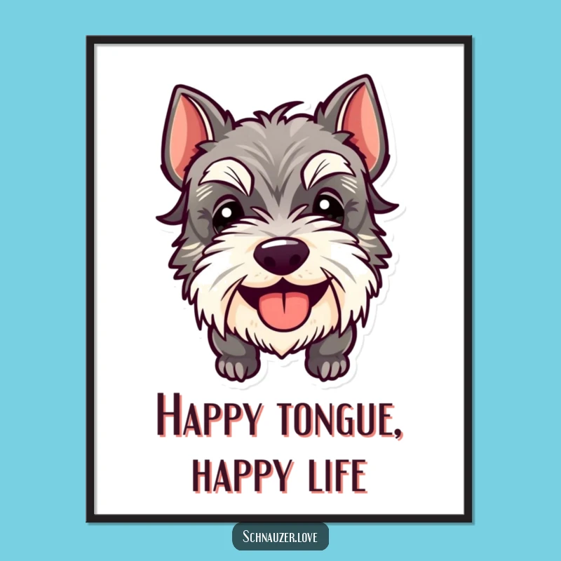 Free Printable Schnauzer Wall Art: Goofy Tongue Out Humor Downloadable Decor!