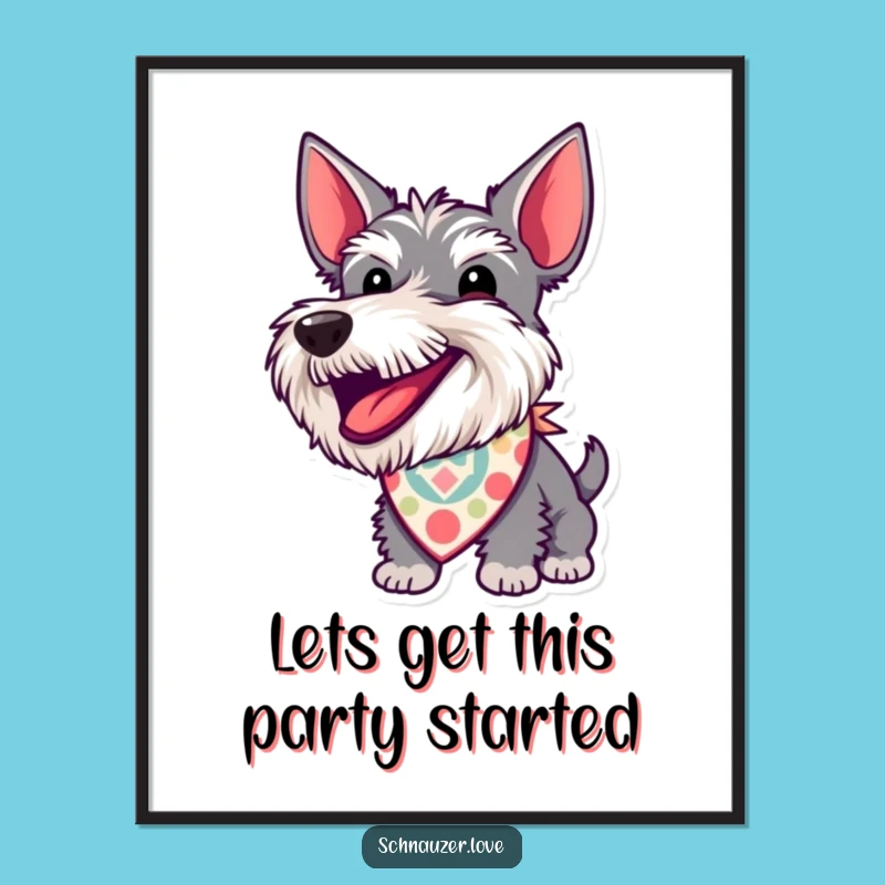 Funny Free Printable Schnauzer Art: Bandana Bark Downloadable Decor