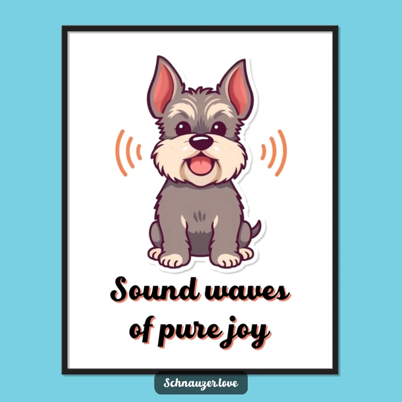 Funny Free Printable Wall Art: Barking Schnauzer Silhouette Downloadable Art
