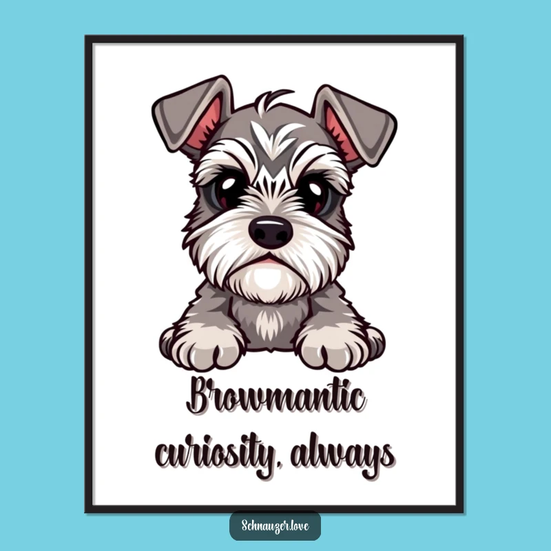 Funny Free Printable Wall Art: Curious Schnauzer Downloadable Art