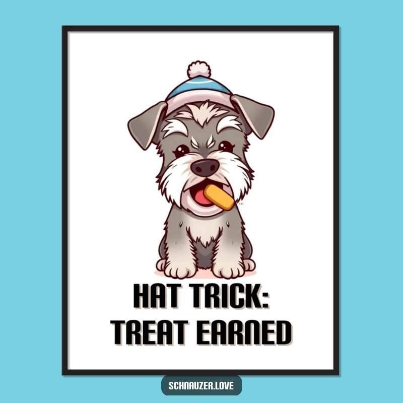 Free Printable Wall Art: Hat Schnauzer Dog, Funny Downloadable Decor for Dog Lovers