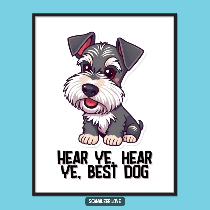 Free Printable Schnauzer Wall Art: Ears Perked Listener Downloadable Decor