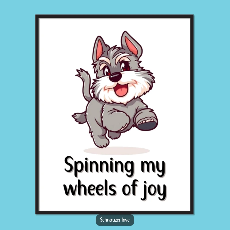 Joyful Schnauzer Tail Chase Free Printable Wall Art, Downloadable Decor