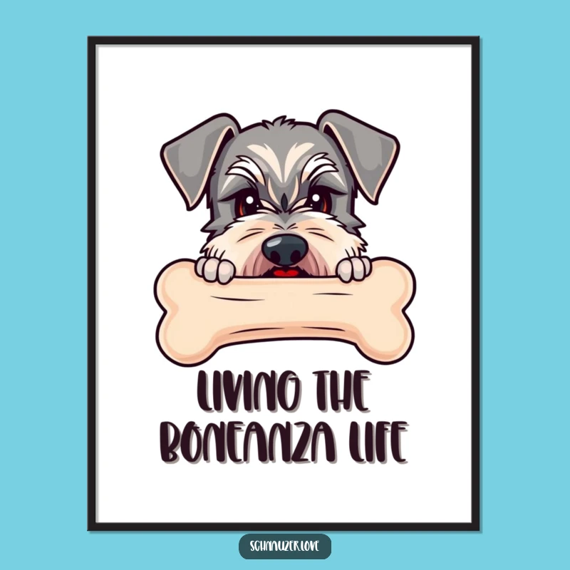 Free Printable Schnauzer Wall Art: Bone Peeker Funny Downloadable Decor