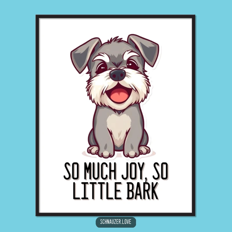 Free Printable Wall Art: Happy Schnauzer Floppy Ears Funny Downloadable Art for Cheerful Decor
