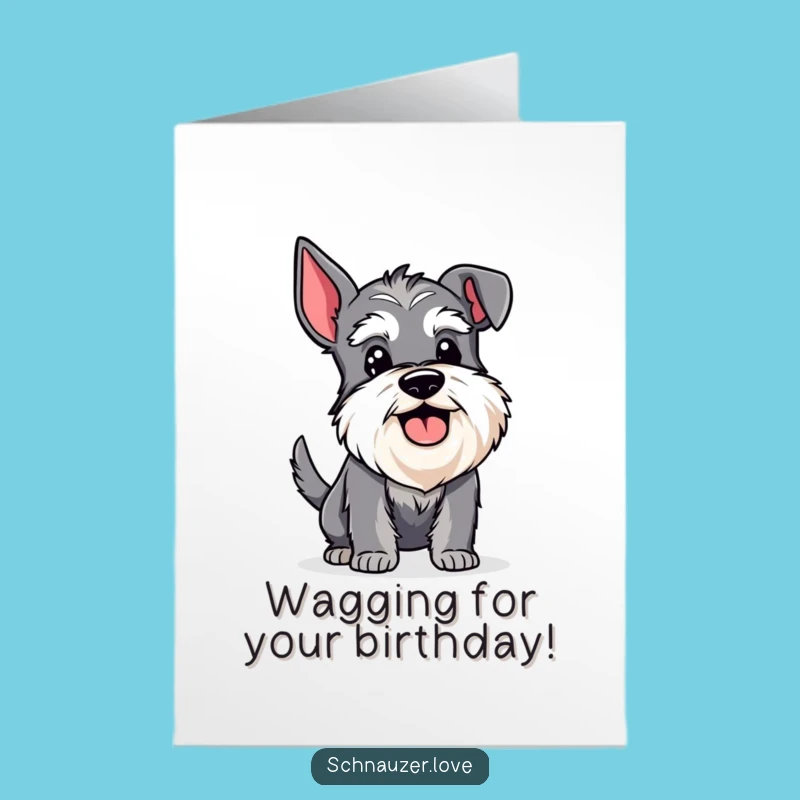 Joyful Schnauzer Birthday Card Free Printable: Happy Dog Wagging Tail