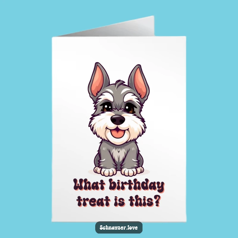 Free Printable Birthday Card: Cheerful Schnauzer Head Tilt - Downloadable Cute Gift