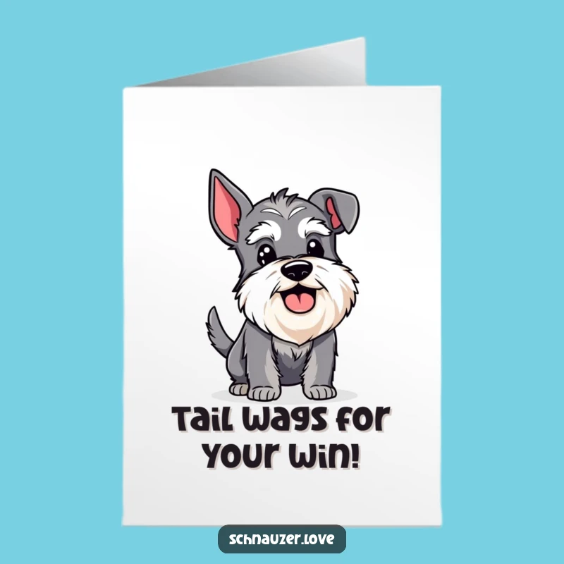 Excited Schnauzer Card Free Printable: Wagging Tail Congratulations