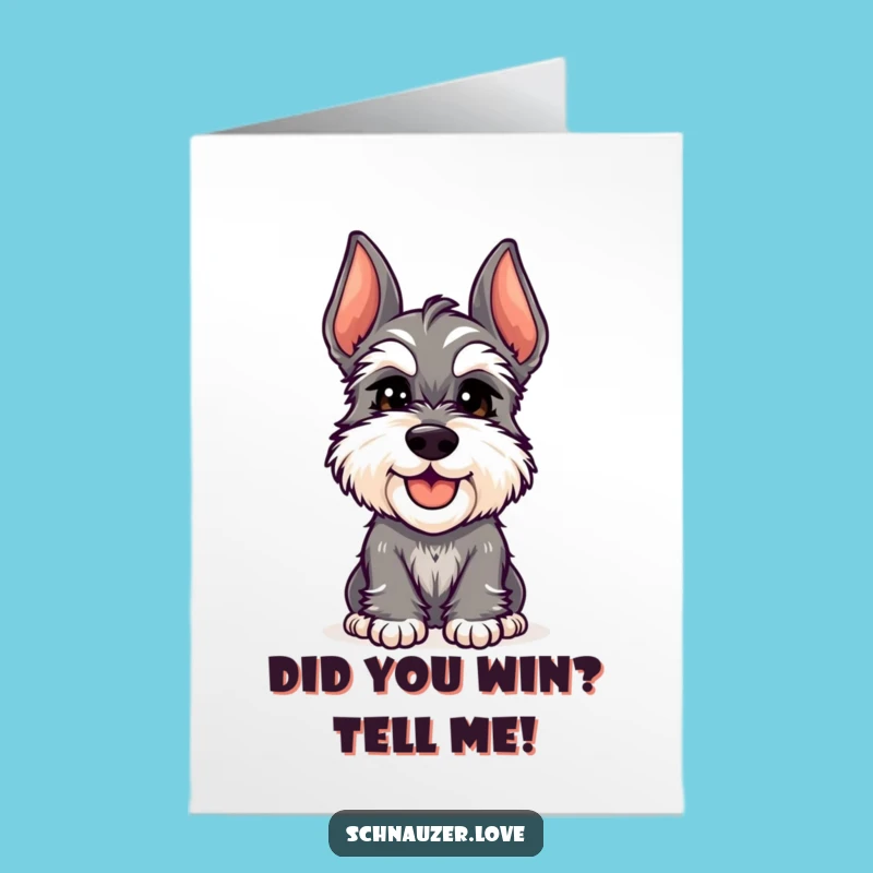 Free Printable Congrats Card: Curious Schnauzer - Downloadable Cute Gift