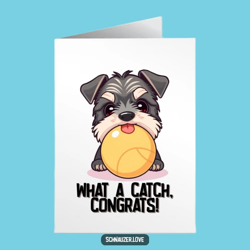 Free Printable Congrats Card: Curious Schnauzer Peek for a Playful Downloadable Gift