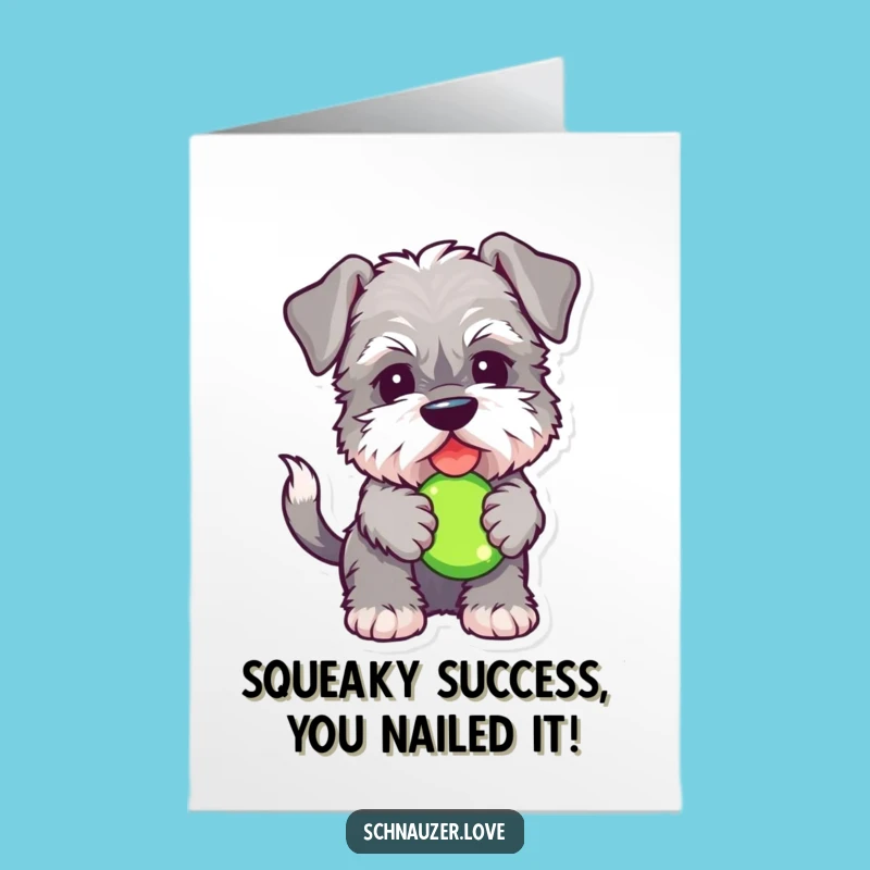 Free Printable Funny Schnauzer Congrats Card - Happy Dog Downloadable Surprise Gift