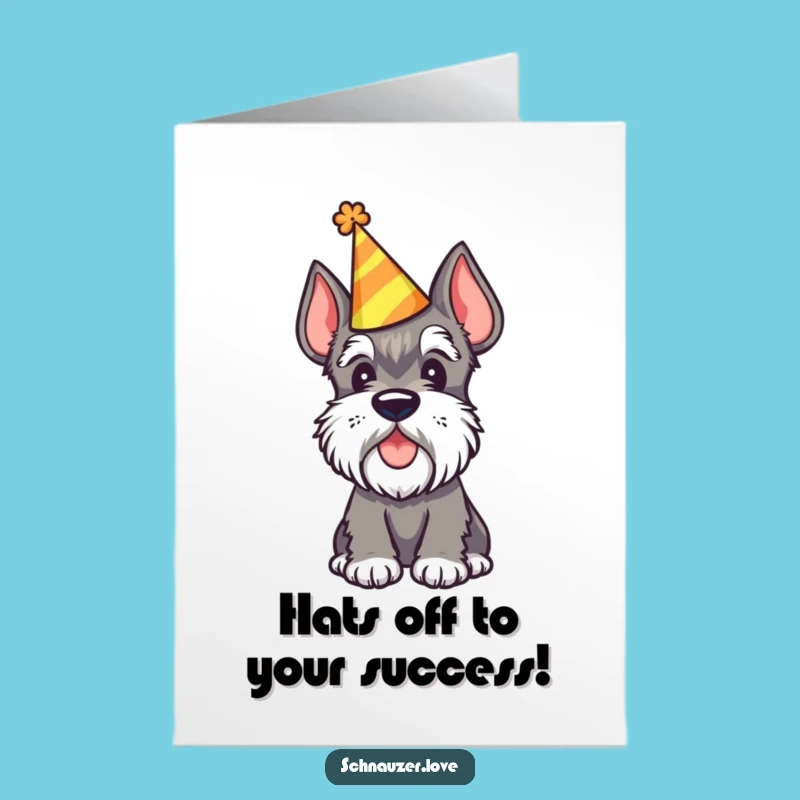 Free Printable Congrats Card: Party Schnauzer, Cheerful Downloadable Gift!